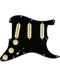 Fender Pre-Wired Stratocaster Pickguard Custom Shop Fat 50's SSS Black 11 Hole PG