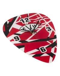 EVH Pick Shape Clock Red / White / Black Stripes