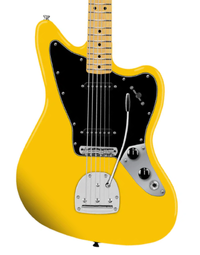 Squier Affinity FSR Jaguar MN Black Pickguard Graffiti Yellow