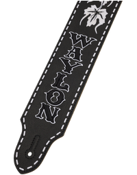 Fender Waylon Jennings Signature Embroidered Leather Strap Black