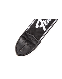 Fender Running Logo Woven Strap Black/White 2"