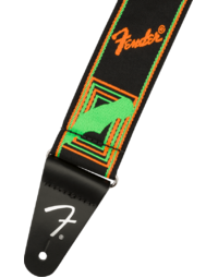 Fender Neon Monogrammed 2" Strap, Green and Orange
