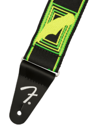 Fender Neon Monogrammed 2" Strap, Green and Yellow
