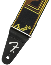 Fender Weighless 2" Mono Strap, Black/Yellow/Brown