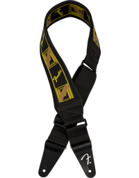 Fender Swell Neoprene Strap Black / Yellow / Brown Mono 2.5"