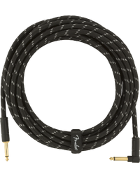 Fender Deluxe Instrument Cable Straight/Angle 18.6' Black Tweed