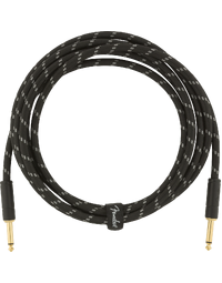 Fender Deluxe Series 10' Woven Instrument Cable Straight / Straight Black Tweed