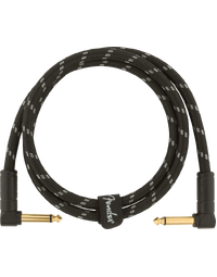 Fender Deluxe Instrument Cable Angle / Angle 3' Black Tweed