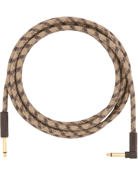 Fender Festival Hemp Instrument Cable Straight-Angle 10' Brown Stripe