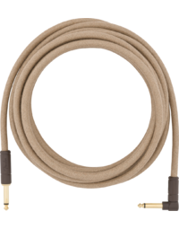 Fender Festival Hemp Instrument Cable, Straight-Angle, 18.6', Natural