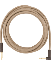 Fender Festival Hemp Instrument Cable, Straight-Angle, 18.6', Natural