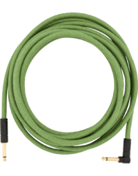 Fender Festival Hemp Instrument Cable, Straight-Angle, 18.6', Green