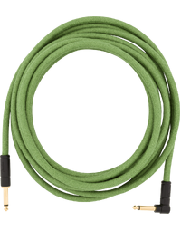 Fender Festival Hemp Instrument Cable, Straight-Angle, 18.6', Green