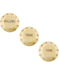 Fender American Stratocaster Knobs Left-Handed Volume Tone Tone Aged White (Set of 3)