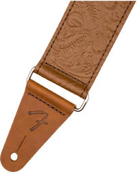 Fender Tooled Leather Guitar Strap, 2", Brown
