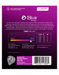 Elixir Acoustic Nanoweb 80/20 Baritone 6 String Set 016-070 Guitar Strings - 11306