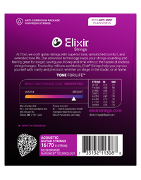 Elixir Acoustic Nanoweb 80/20 Baritone 8 String Set 012-070 Guitar Strings - 11308