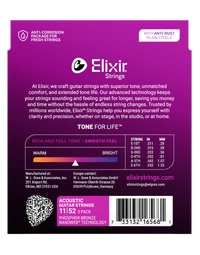 Elixir Acoustic Nanoweb Phosphor Bronze Custom Light 3 Pack 11-52 - 16568