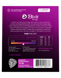 Elixir Acoustic Nanoweb Phosphor Bronze Light Medium 12-56 Guitar Strings - 16077