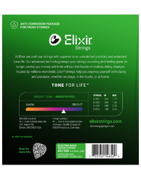 Elixir Bass Nanoweb Stainless Steel Light 45-100 Strings - 14652