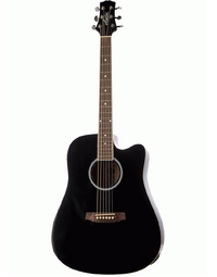 Ashton D20CEQ BK Dreadnought Acoustic Guitar W/ Pickup Black