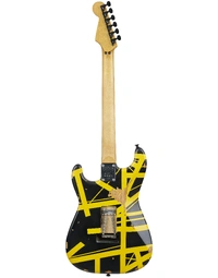 EVH Striped Series Limited Edition Frankenstein Frankie MN Black w/ Yellow Stripes Aged
