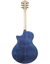 Ibanez AE390 NTA AE Solid Top Orchestra Acoustic Guitar w/ Pickup Natural/Aqua Blue High Gloss