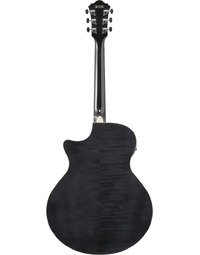 Ibanez AE170 TBK Solid Top Orchestra Acoustic Guitar w/ Pickup Transparent Black High Gloss