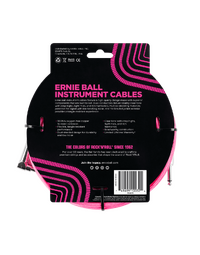 Ernie Ball 10' Braided Straight/Angle Instrument Cable - Neon Pink