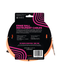 Ernie Ball 10' Braided Straight/Angle Instrument Cable - Neon Orange