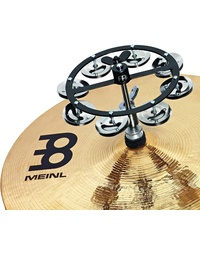Meinl HTHH1BK Backbeat Hi hat Tambourine with Single Row Stainless Steel Jingles in Black