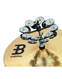 Meinl HTHH2BK Backbeat Hi Hat Tambourine with Double Row Stainless Steel Jingles in Black