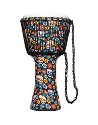 Meinl PADJ7-L-F Rope Tuned Travel Series 12" Synthetic Head Djembe Day of the Dead