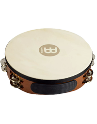 Meinl TAH2AB Headed Wood Tambourine 2 Rows Steel Jingles in African Brown