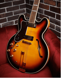 Epiphone Sheraton Frequensator Thinline Hollowbody Left-Handed Vintage Sunburst - EOSHVSGH1L