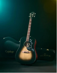 Epiphone Eric Church Hummingbird Dark Signature Solid Top Dreadnought Acoustic Guitar w/ Pickup Cobra Burst - ESAECCBNH1