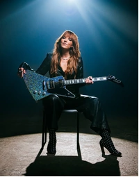 Epiphone Lzzy Hale Signature Explorer Custom Black Diamond Holograph Sparkle - EILHEXDSNH