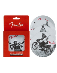 Fender Vintage Ads 4-Pack Coaster Set Black and White