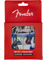 Fender Guitars Coasters 4-Pack Multi-Colour Leather