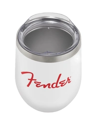 Fender Red Spaghetti Logo 12oz Stainless Steel Tumbler White