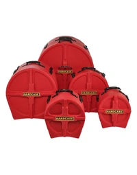 Hardcase HROCKFUS(3) Lined Series Rock Fusion Drum Kit Case Set Red 10T 12T 16FT 22B 14S