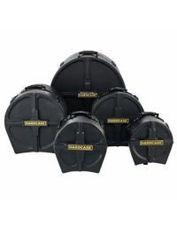 Hardcase HROCKFUS(3) Standard Series Rock Fusion Drum Kit Case Set Black 10T 12T 16T 22B 14S