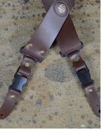 Colonial Leather 2" Clip Buckle Leather Guitar Strap Brown