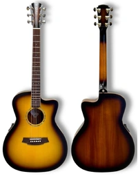 Cole Clark CCSAN1EC-SMAH-SUN Studio Series Solid European Spruce / African Mahogany Grand Auditorium Acoustic Guitar w/ Pickup Sunburst