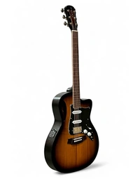 Cole Clark CCSTL1EC-MMAH-HSS Studio Series True Hybrid All Solid Mahogany Thinline Grand Auditorium Acoustic Guitar w/ HSS Pickups Sunburst