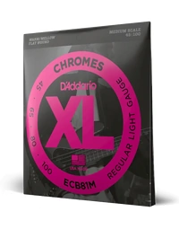 D'Addario ECB81M Chromes Medium Scale Bass Guitar Strings Regular Light 45-100