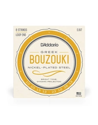 D'Addario EJ97 Nickel Plated Steel 8-String Loop End Greek Bouzouki Strings