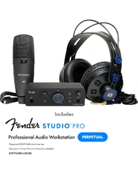 Fender Quantum LT 2 Creator Recording / Podcasting Bundle w/ Interface, Presonus HD7 Heaphones & M7 Microphone