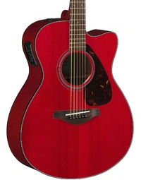 Yamaha FSX800C RR Solid Top Concert Acoustic Guitar w/ Pickup Ruby Red