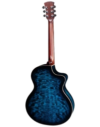 Faith Blue Moon Neptune All Solid Mango Left-Handed Baby Jumbo Acoustic Guitar Cutaway w/ Pickup